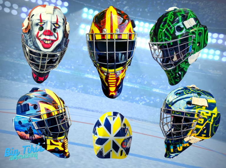 Custom Painted And Airbrushed Goalie Masks